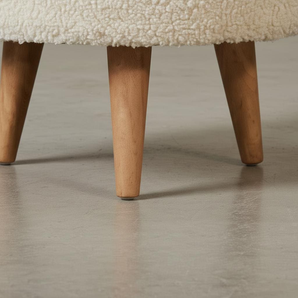 Upholstered Round Footstool for Indoor Use