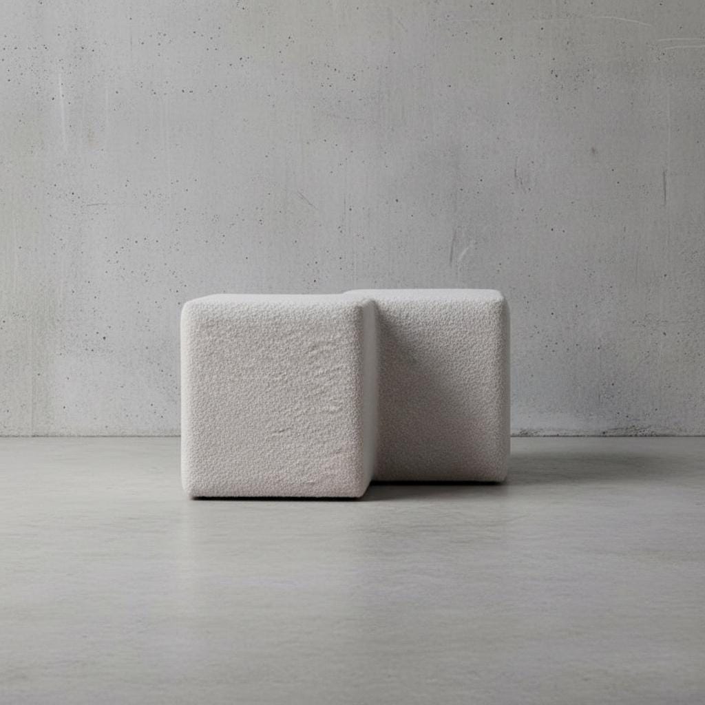 Upholstered Twin Footstool for Indoor Use