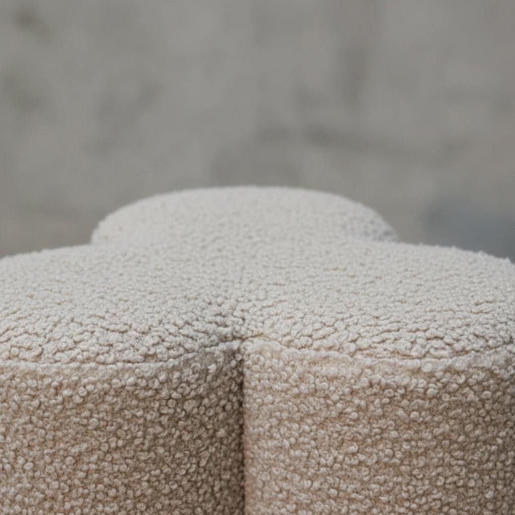 Upholstered Clover Footstool for Indoor Use