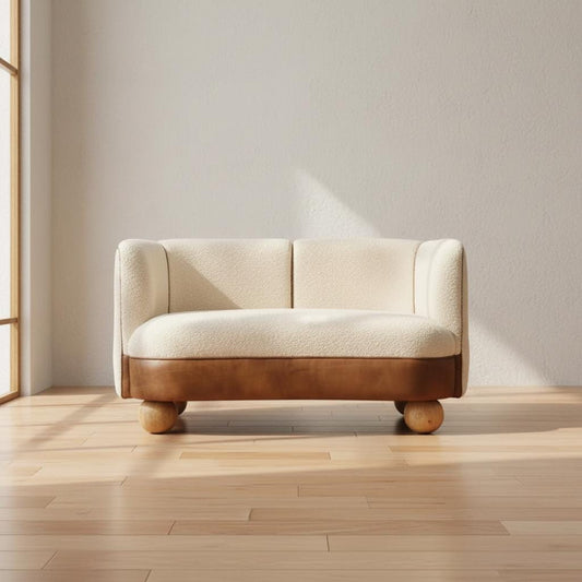 Upholstered Two-Seat Sofa for Indoor Use
