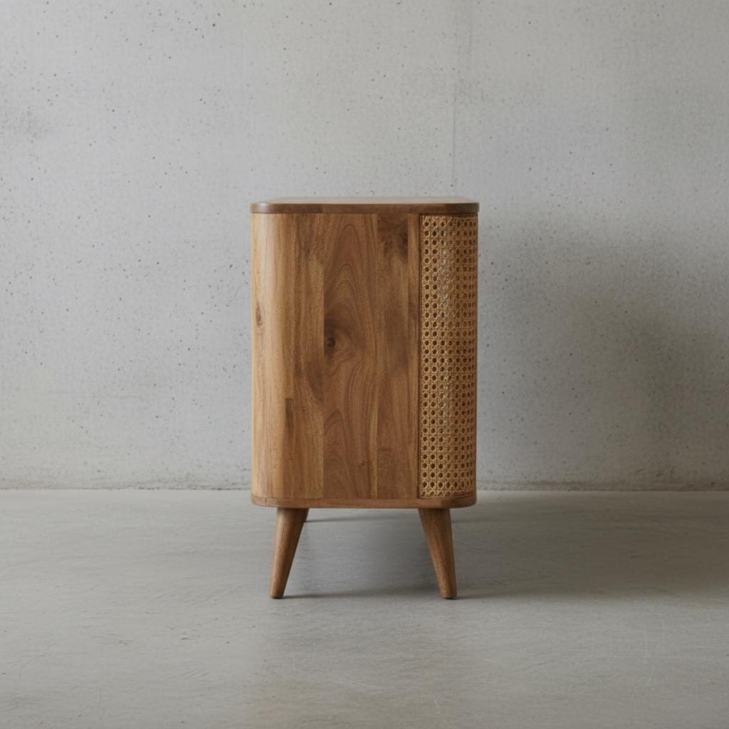 Open Wooden Storage Cabinet with Shelves for Indoor Use