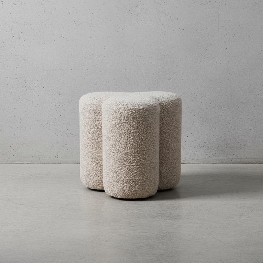 Upholstered Clover Footstool for Indoor Use