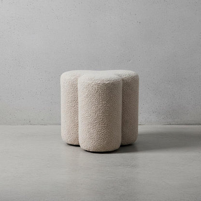 Upholstered Clover Footstool for Indoor Use