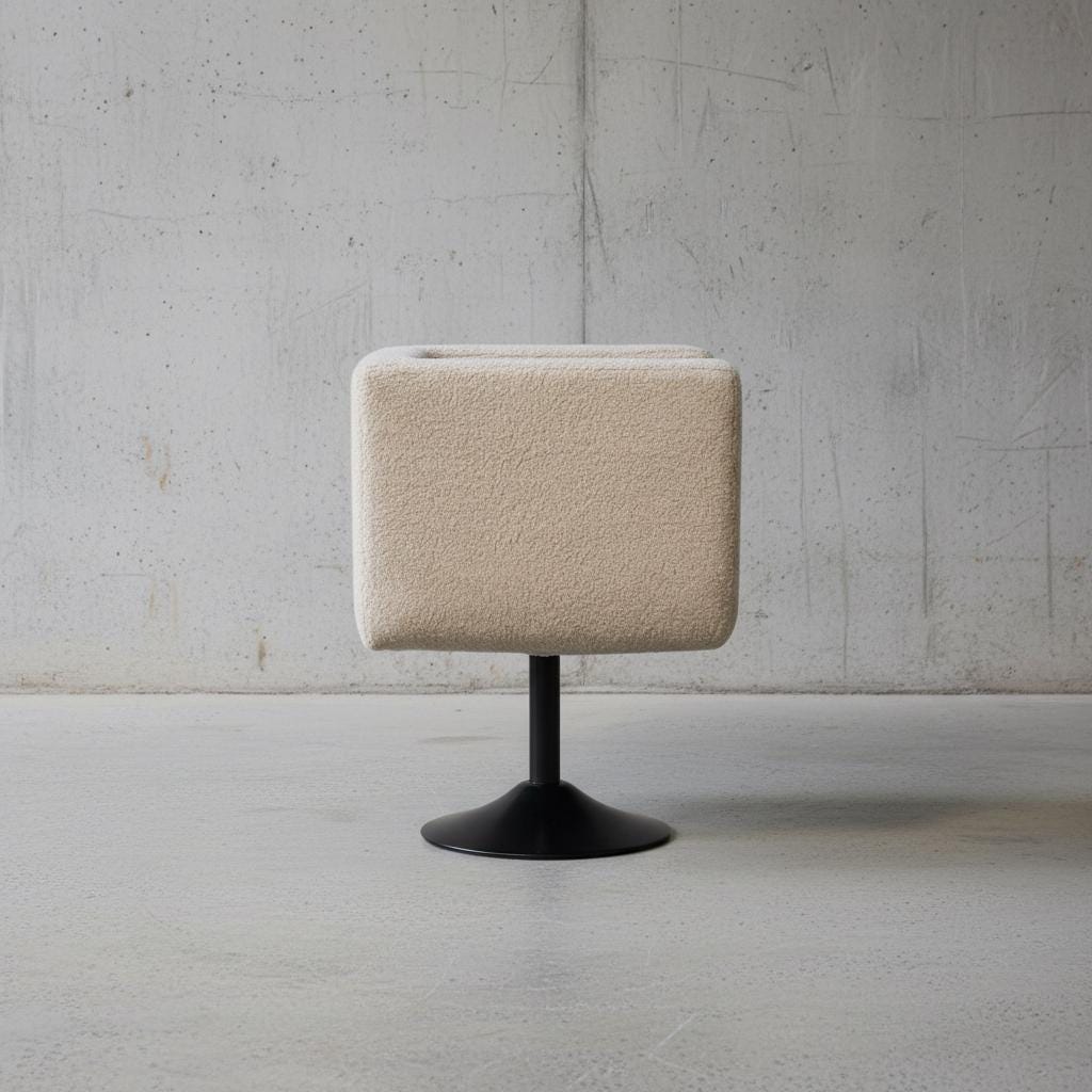 Upholstered Swivel Chair with Metal Base for Indoor Use