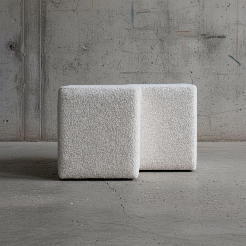 Upholstered Twin Footstool for Indoor Use