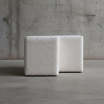 Upholstered Twin Footstool for Indoor Use