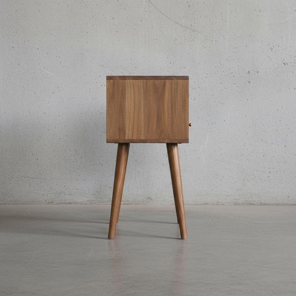 Wooden Bedside Table with Drawer for Indoor Use