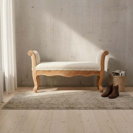 Upholstered Wooden Bench for Indoor Use