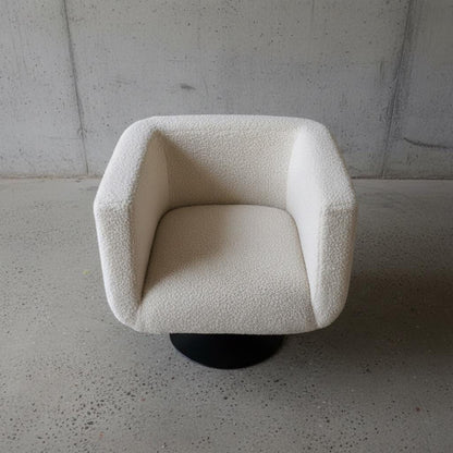 Upholstered Swivel Chair with Metal Base for Indoor Use