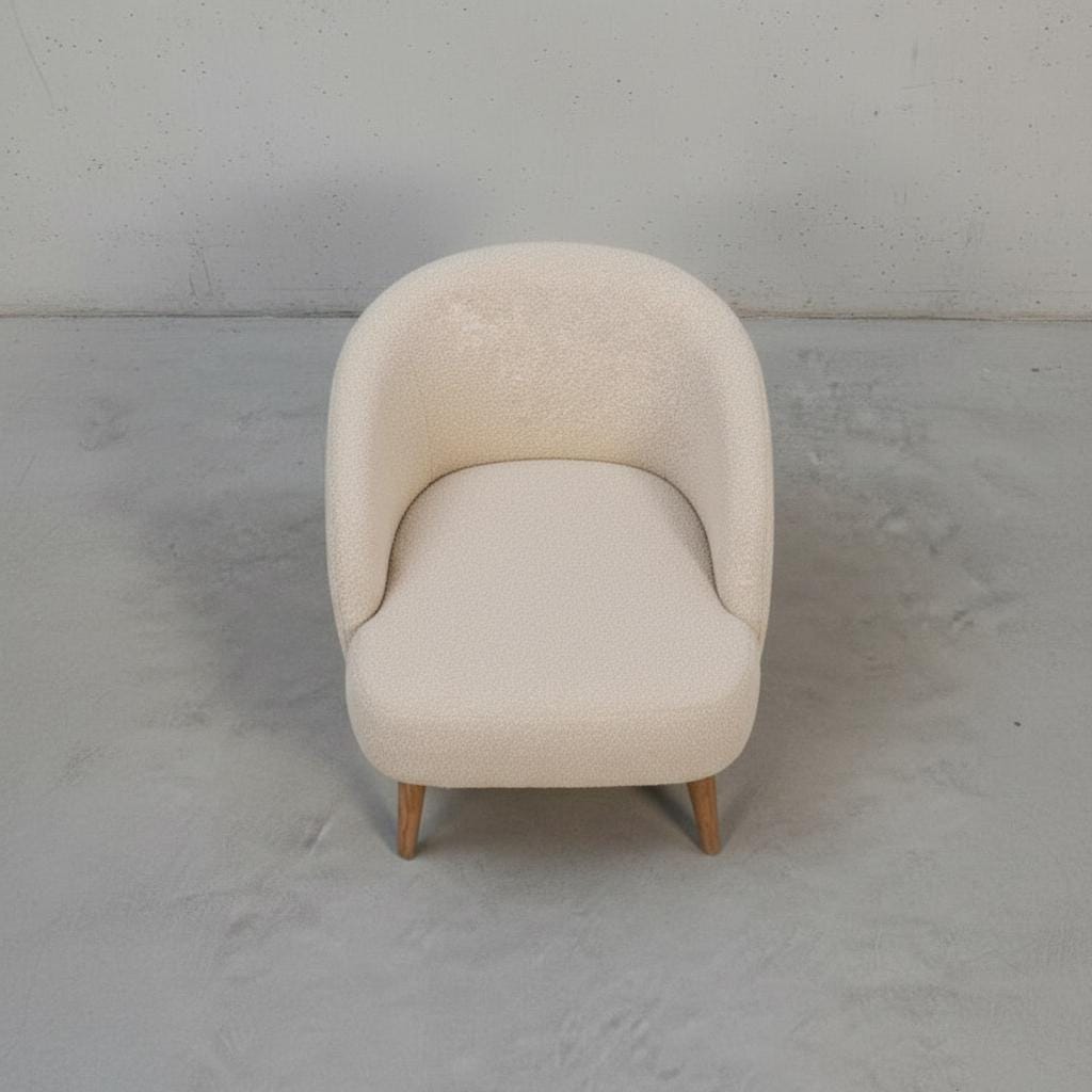Upholstered Boucle Armchair for Indoor Use