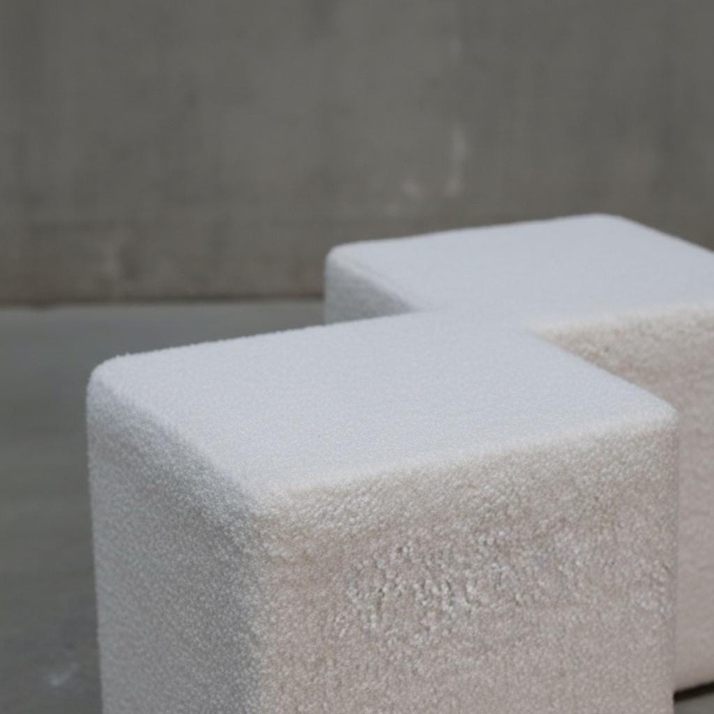 Upholstered Twin Footstool for Indoor Use