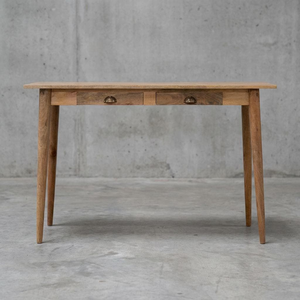 Wooden Console Table with Two Drawers and Tapered Legs