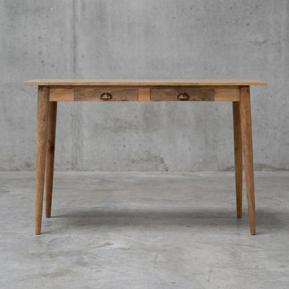 Wooden Console Table with Two Drawers and Tapered Legs