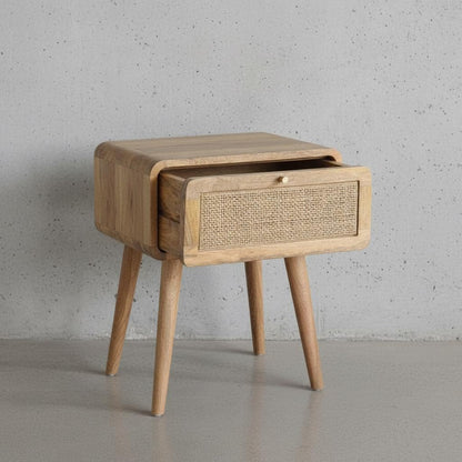 Wooden Bedside Table with Drawer for Indoor Use