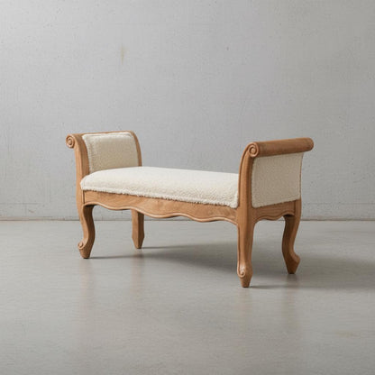 Upholstered Wooden Bench for Indoor Use