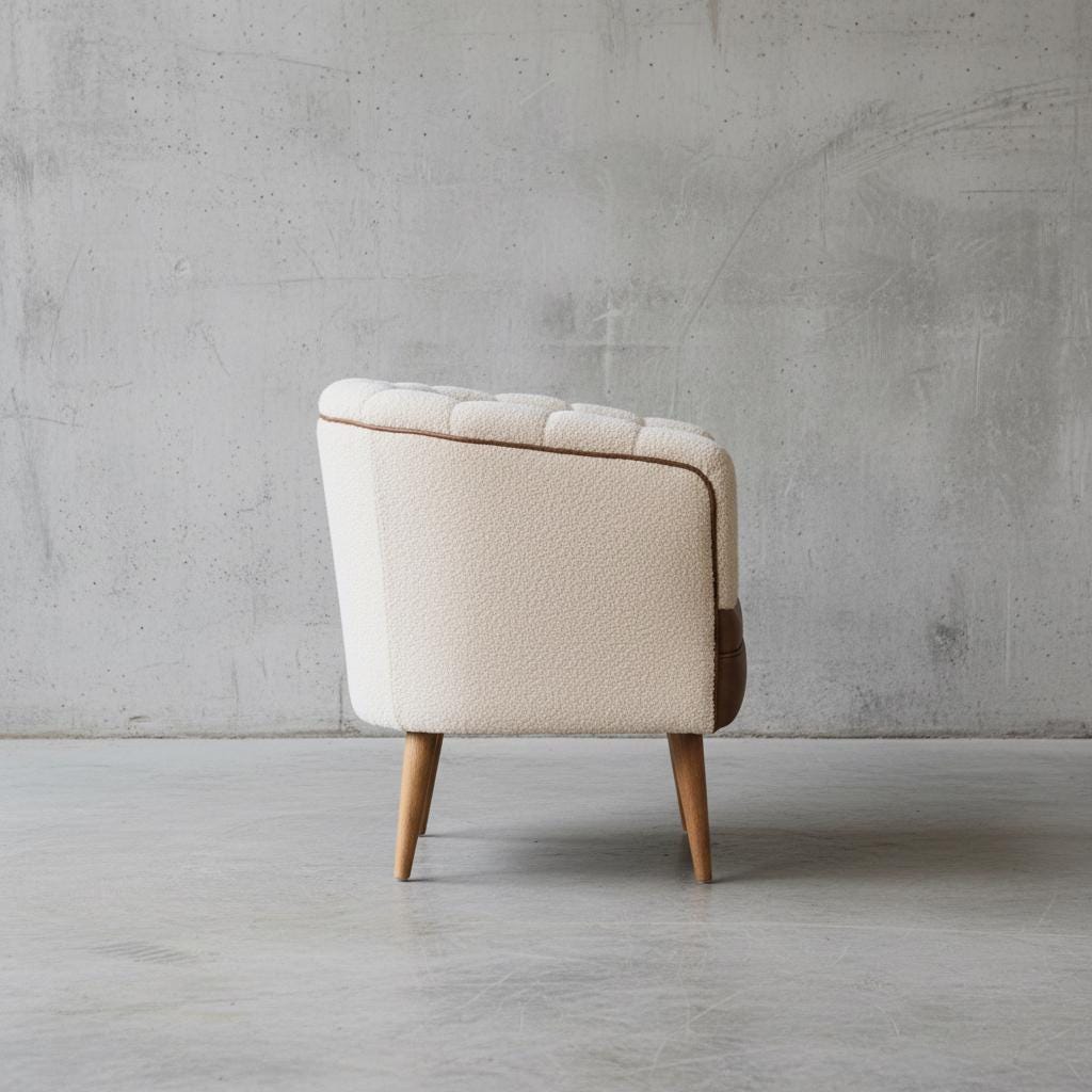 Upholstered Armchair with Wooden Legs for Indoor Use