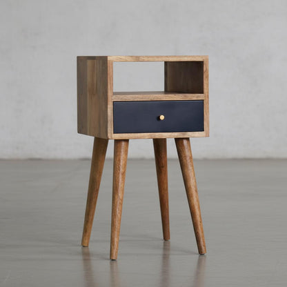 Wooden Bedside Table with Drawer for Indoor Use