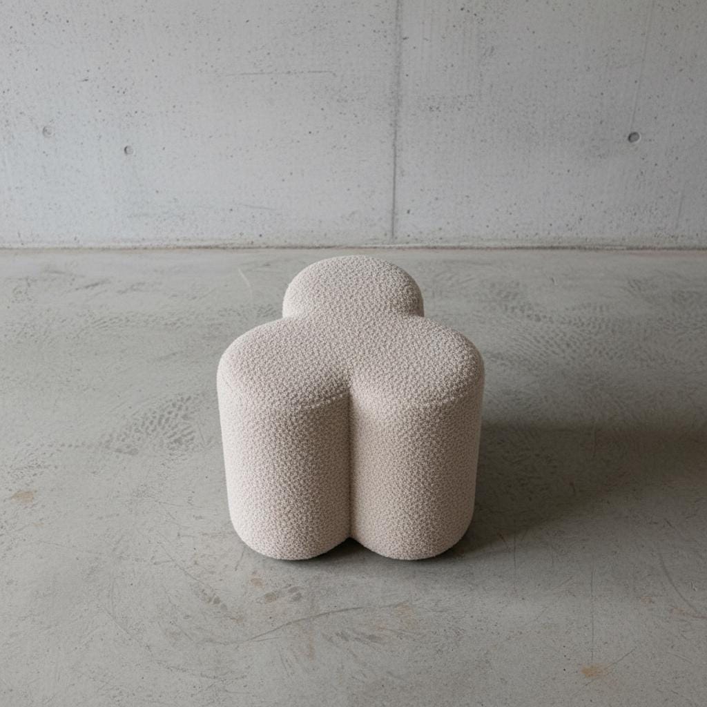 Upholstered Clover Footstool for Indoor Use
