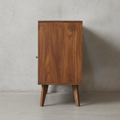 Wooden Storage Cabinet with Open Shelf and Doors