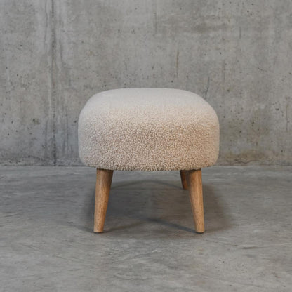 Upholstered Fabric Bench with Wooden Legs for Indoor Use