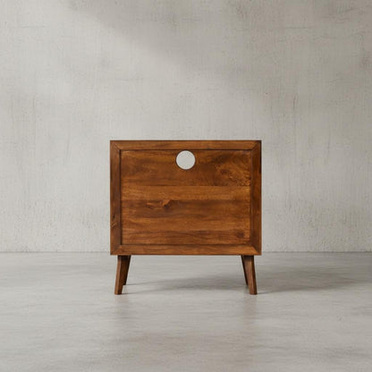 Wooden Storage Cabinet with Open Shelf and Doors