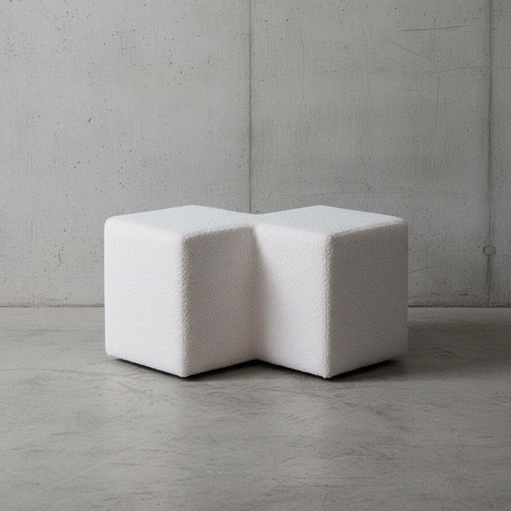Upholstered Twin Footstool for Indoor Use