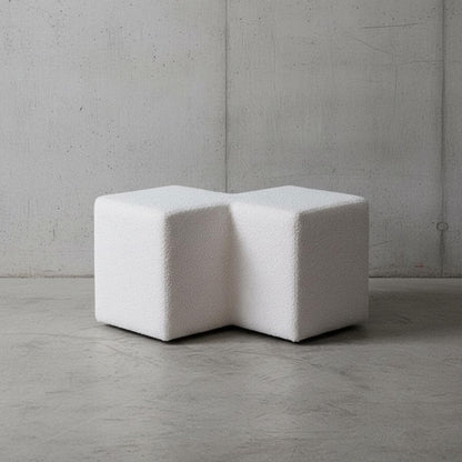 Upholstered Twin Footstool for Indoor Use