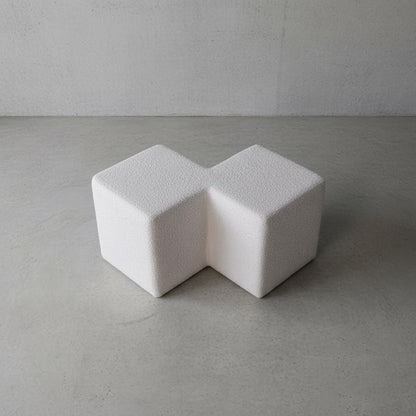 Upholstered Twin Footstool for Indoor Use