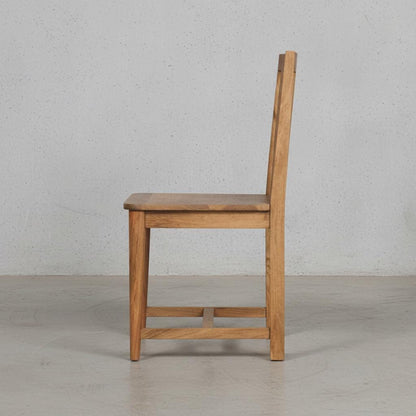 Wooden Dining Chair with Slatted Backrest