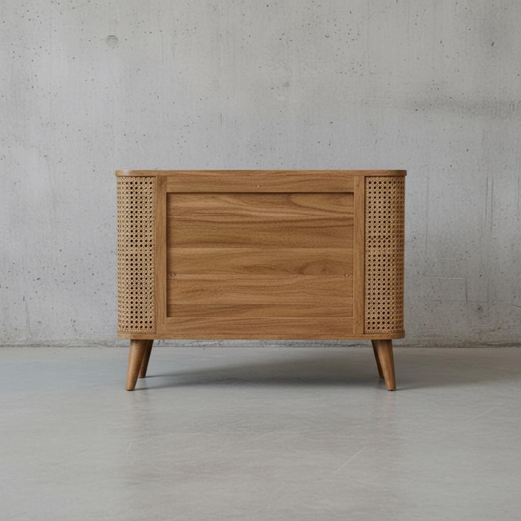 Open Wooden Storage Cabinet with Shelves for Indoor Use