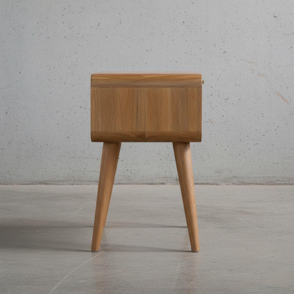 Wooden Bedside Table with Drawer for Indoor Use