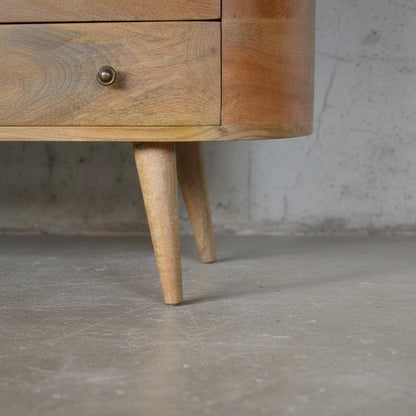 Wooden TV Media Unit with Drawers and Open Shelves