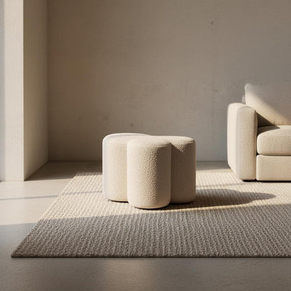 Upholstered Clover Footstool for Indoor Use