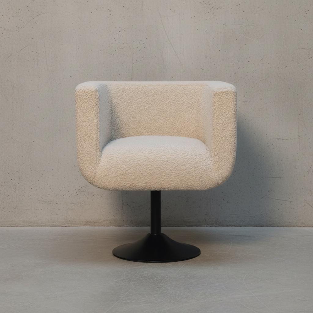 Upholstered Swivel Chair with Metal Base for Indoor Use