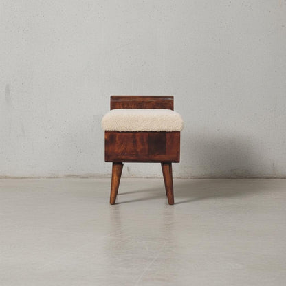 Upholstered Wooden Telephone Table with Shelf for Indoor Use