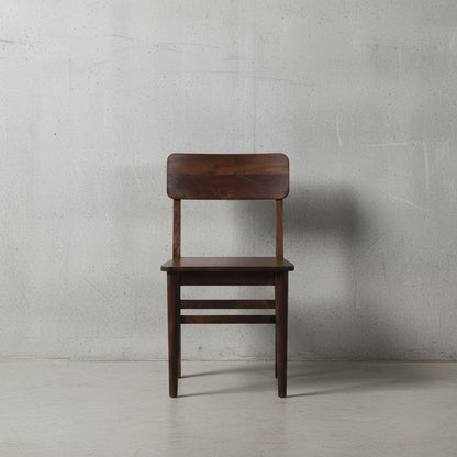 Wooden Dining Chair with Slatted Backrest