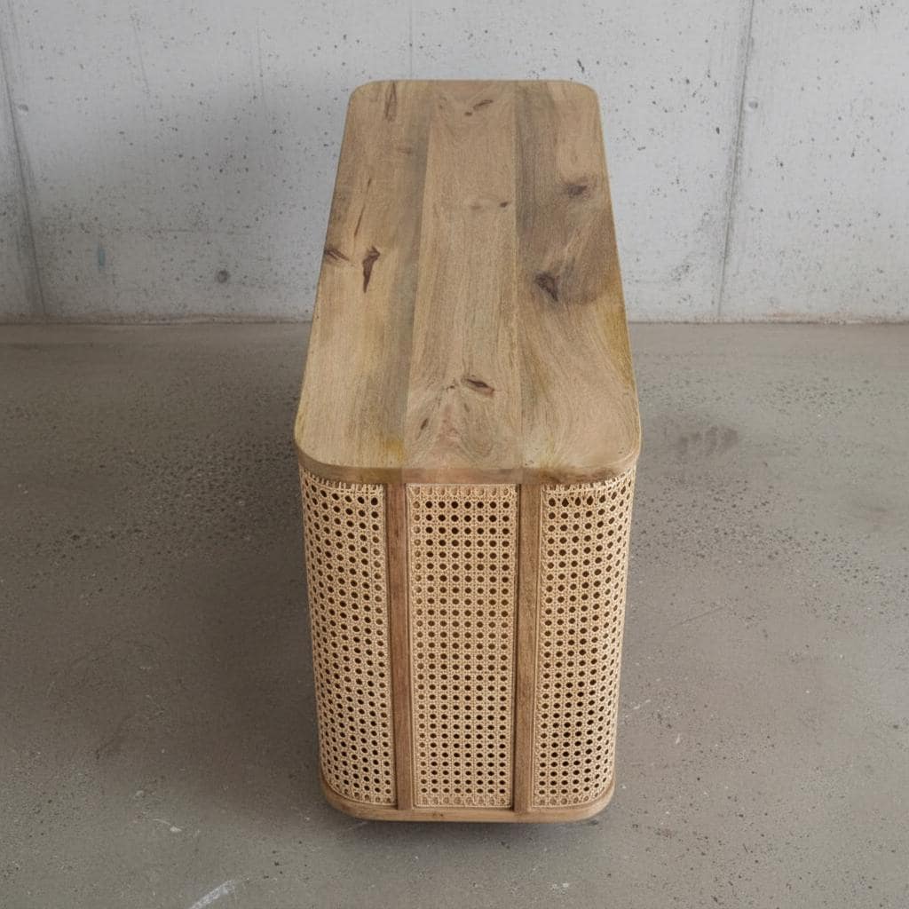 Open Wooden Storage Cabinet with Shelves for Indoor Use