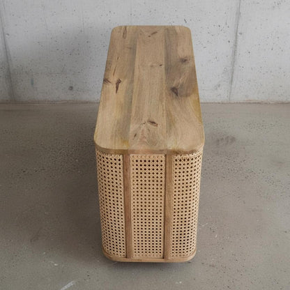 Open Wooden Storage Cabinet with Shelves for Indoor Use