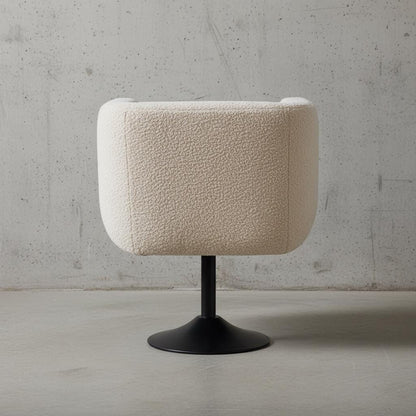 Upholstered Swivel Chair with Metal Base for Indoor Use