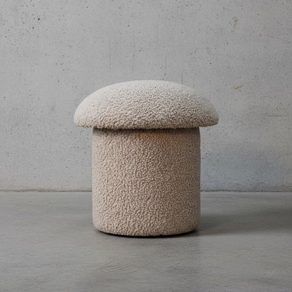 Upholstered Mushroom Footstool for Indoor Use