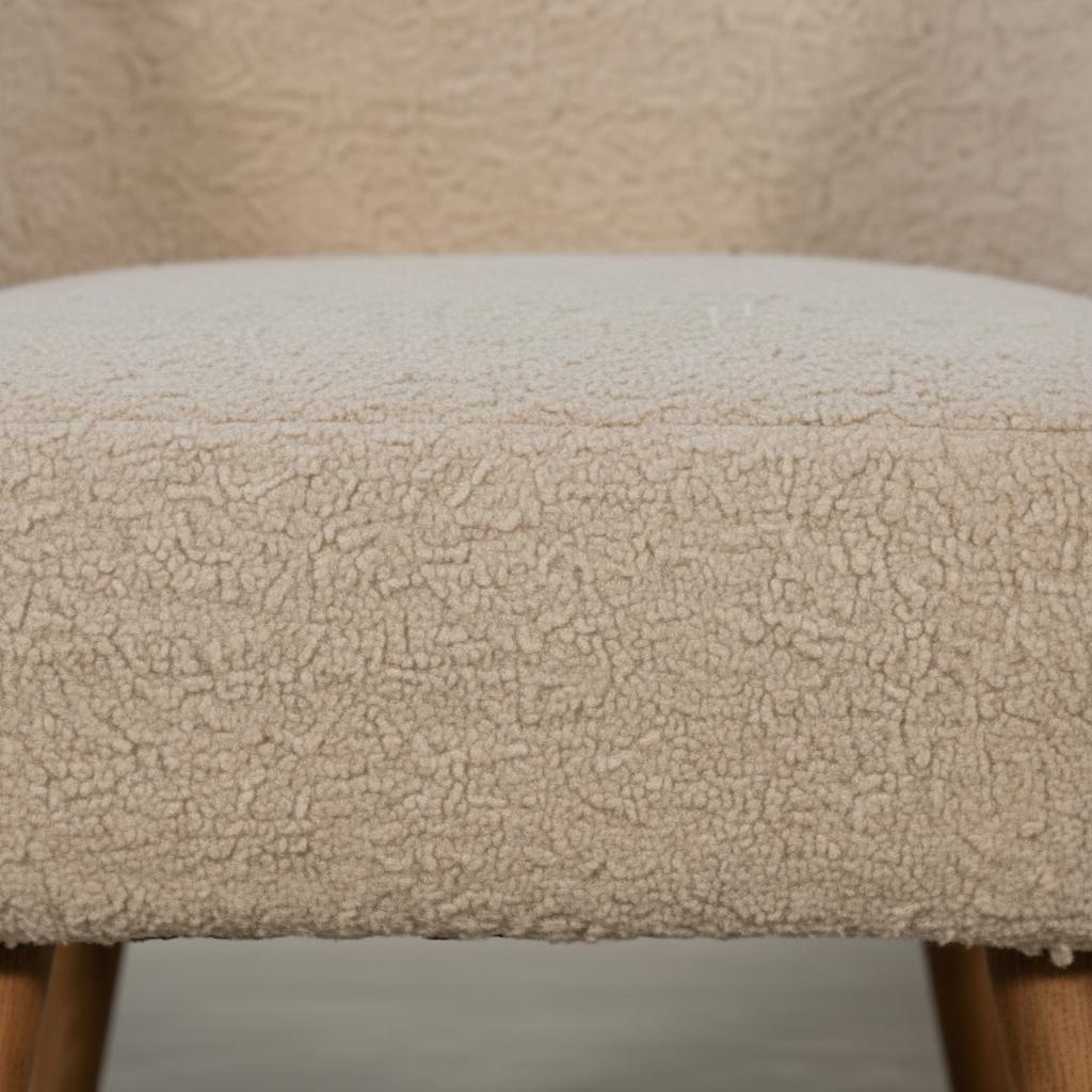 Upholstered Boucle Armchair for Indoor Use