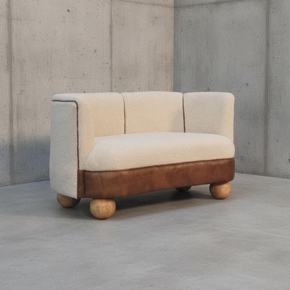 Upholstered Two-Seat Sofa for Indoor Use