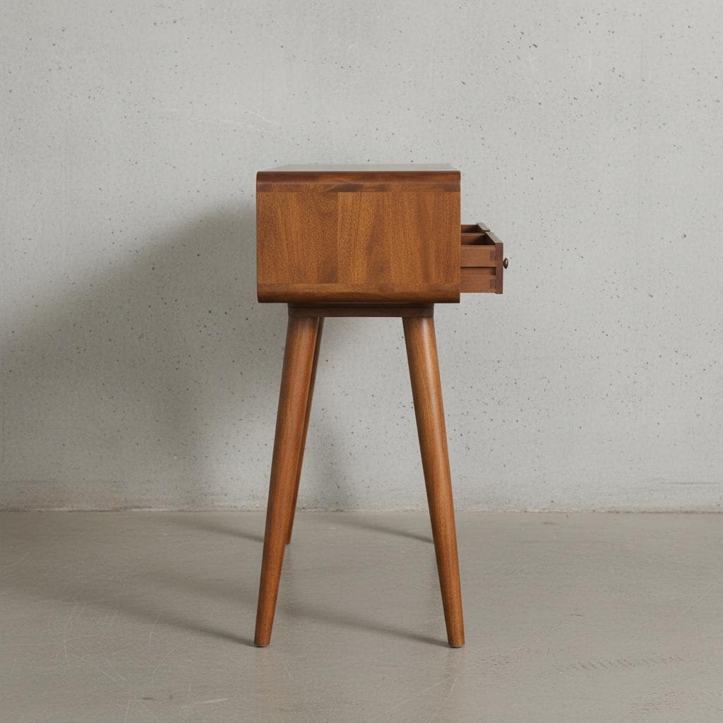 Curved Wooden Console Table – Two Drawers – Indoor Use