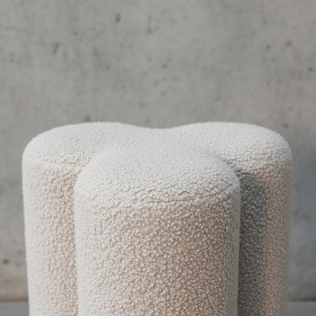 Upholstered Clover Footstool for Indoor Use