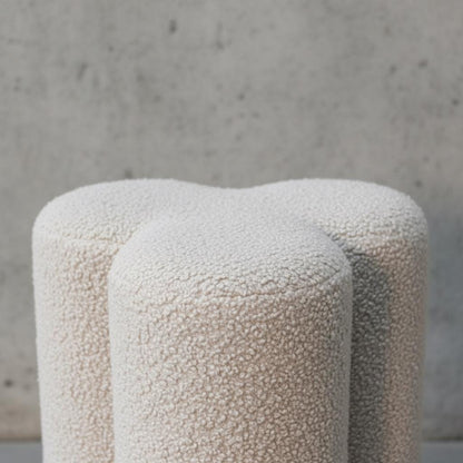 Upholstered Clover Footstool for Indoor Use