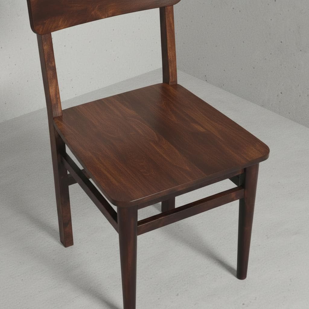 Wooden Dining Chair with Slatted Backrest
