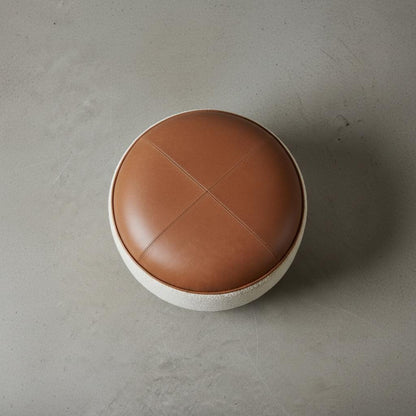Upholstered Round Footstool for Indoor Use