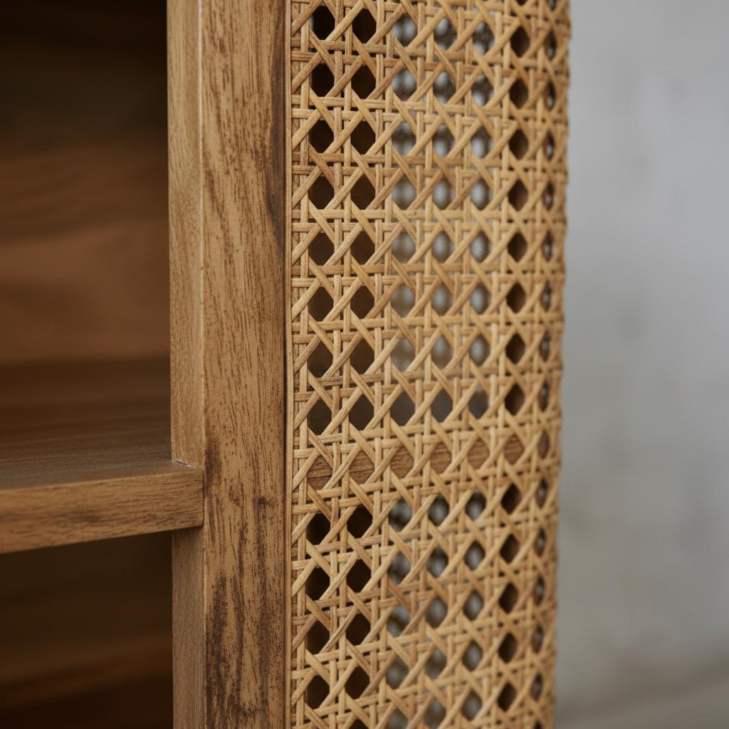 Open Wooden Storage Cabinet with Shelves for Indoor Use