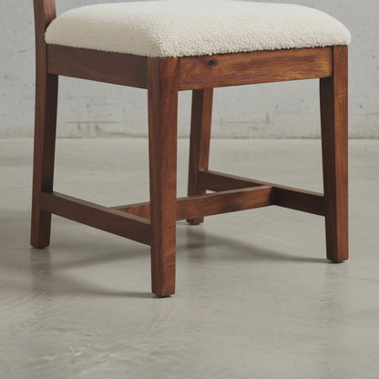 Upholstered Dining Chair with Rattan Backrest