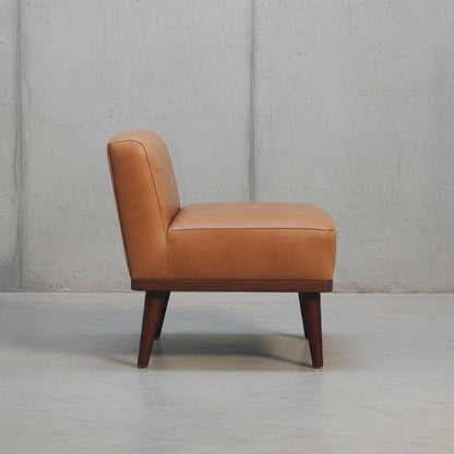 Leather Footstool with Backrest for Indoor Use